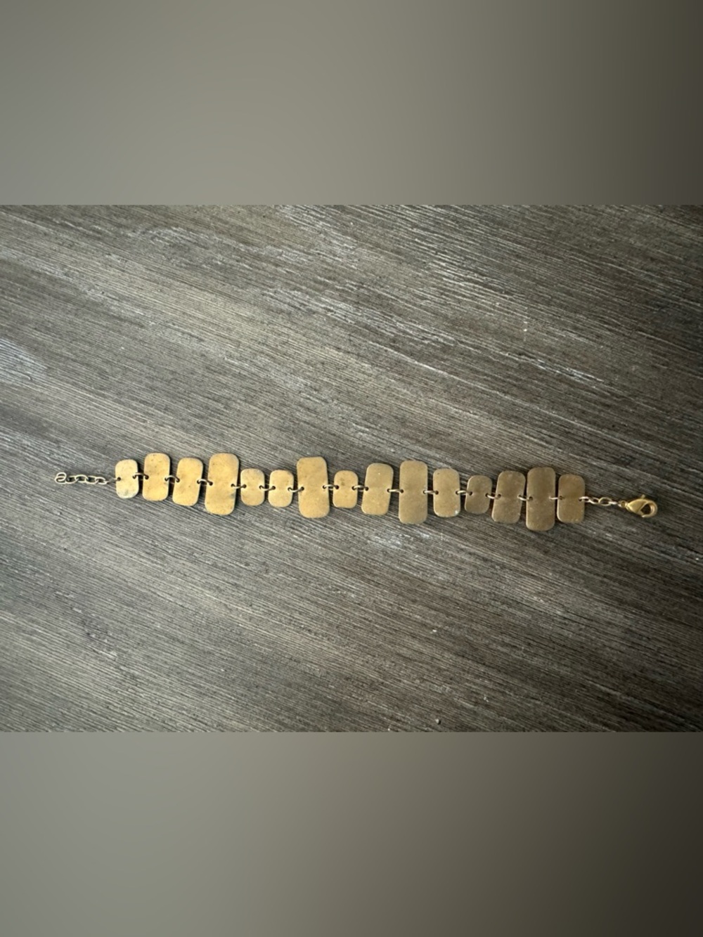 Gold-Tone Linked Rectangle Bracelet - costume jewelry from Italy